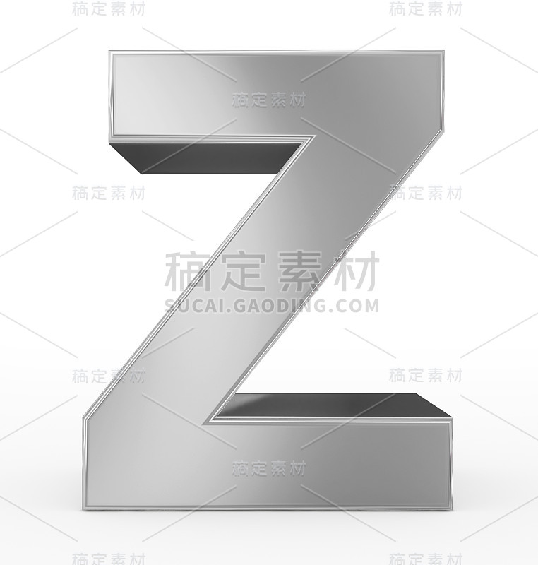 字母Z 3d银孤立在白色