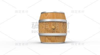 木桶隔离白色3D渲染