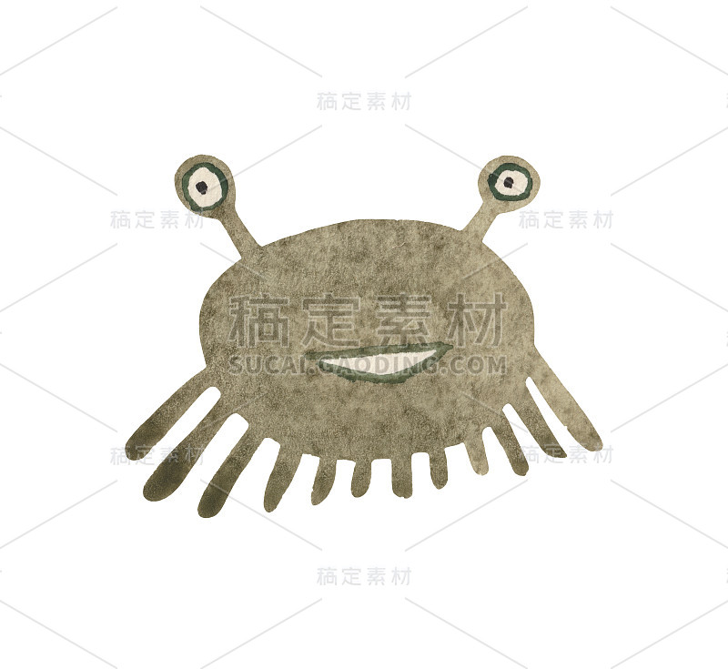 水彩活泼的灰色微生物