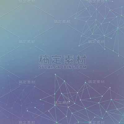 未来技术背景分子和通讯。用点连接的线