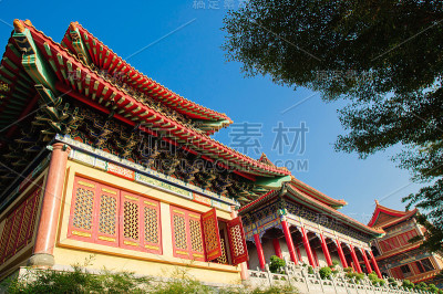 美丽的泰国龙庙景色