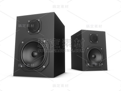 3D渲染扬声器孤立在白色背景上