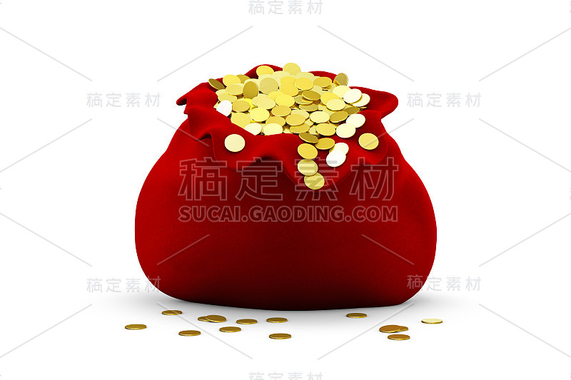 装满金币的袋子