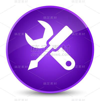 设置图标优雅的紫色圆形按钮