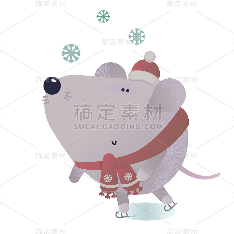 New year and winter rat character