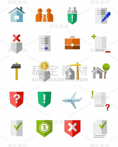 法律服务，矢量图像，图标。