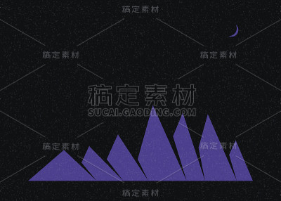 几何山脉剪影生成艺术海报插图