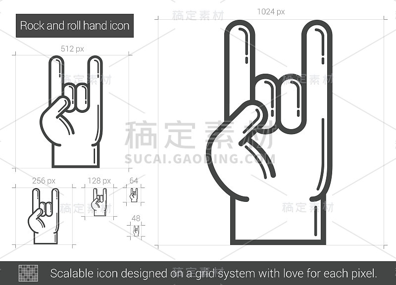 摇滚手线图标