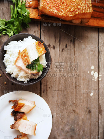 叉烧五花肉配米饭