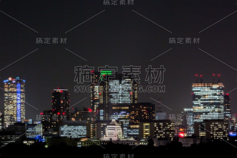 日本国会大厦的夜景