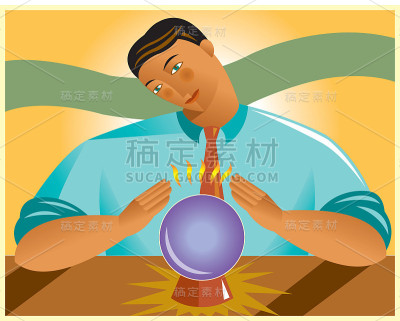 拿着水晶球的男人