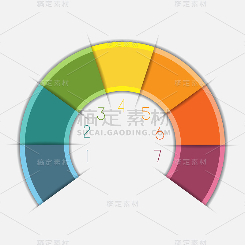 信息图颜色半圆模板与文本区域