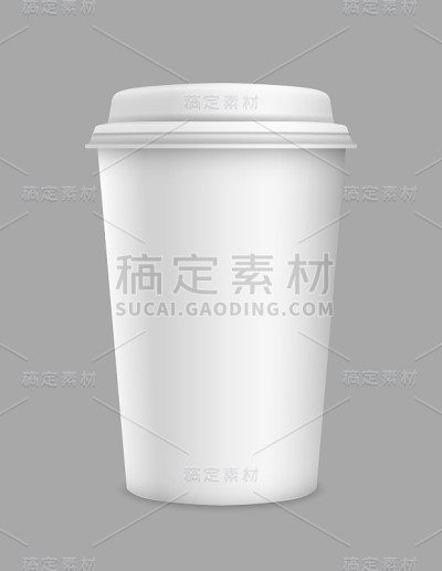 矢量现实的3d空白纸带走杯孤立的灰色背景