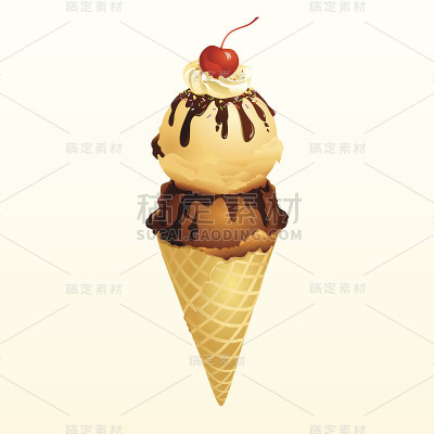 巧克力香草冰淇淋蛋卷