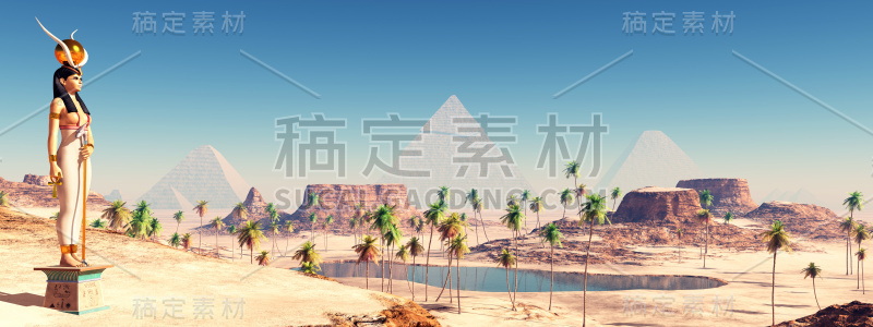 哈索尔女神和吉萨金字塔