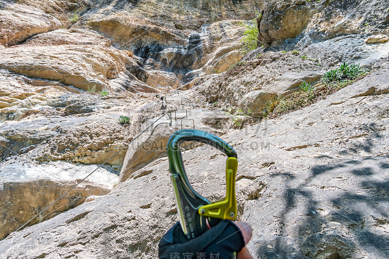 攀登布雷根茨的via ferrata