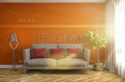 室内用沙发。3 d illustration