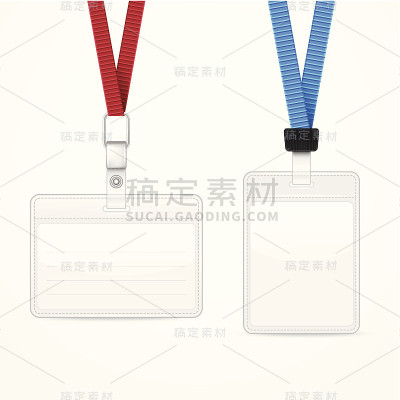 带有标签徽章持有人的挂绳。