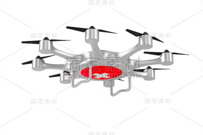 救护车八爪直升机在白色背景上。孤立的3 d演示