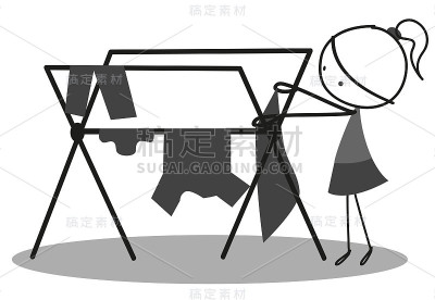嘟嘟妈妈晾衣服