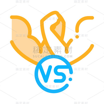 手臂摔跤图标矢量轮廓插图