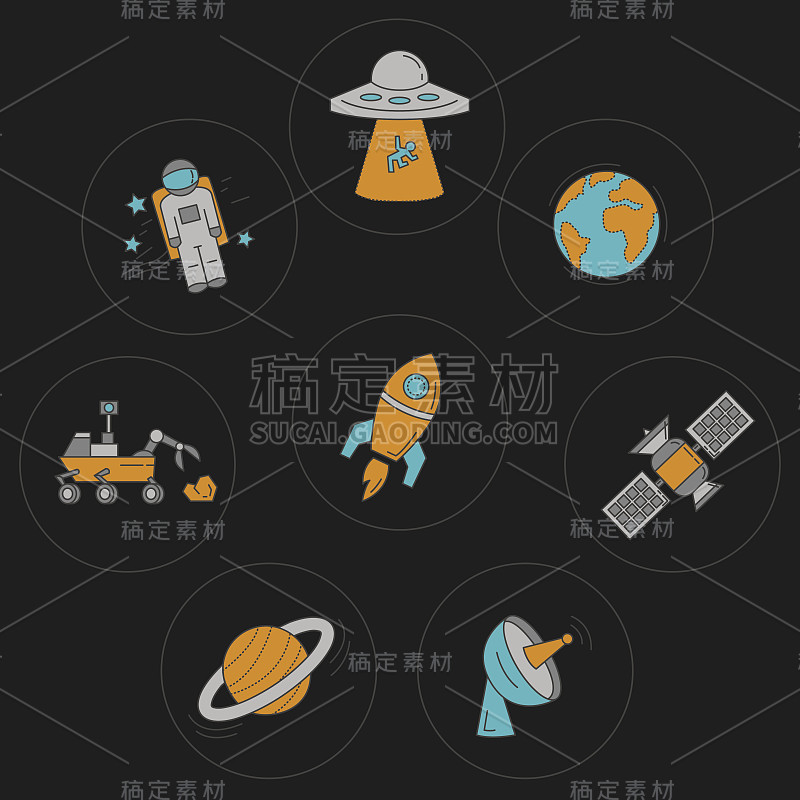 向量组的空间和天文学图标