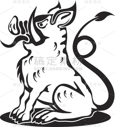 邪恶猪矢量图