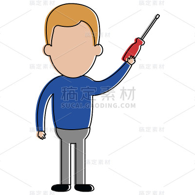 人用螺丝刀工具隔离图标