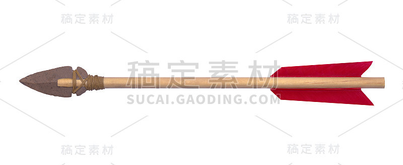 带有石尖和羽毛的箭