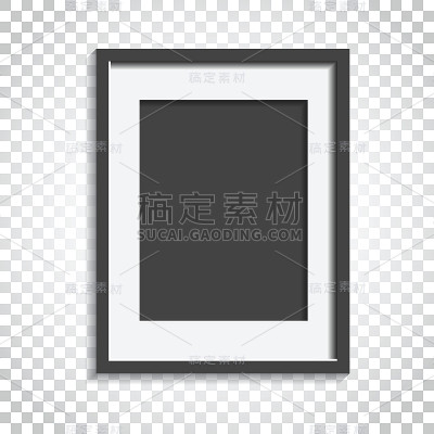 现实的相框上孤立的背景。图片框架矢量插图。简单的商业概念象形图。