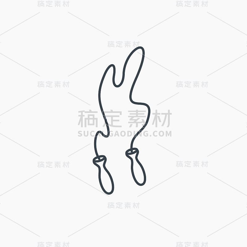 跳绳图标。跳跃运动工具标志。