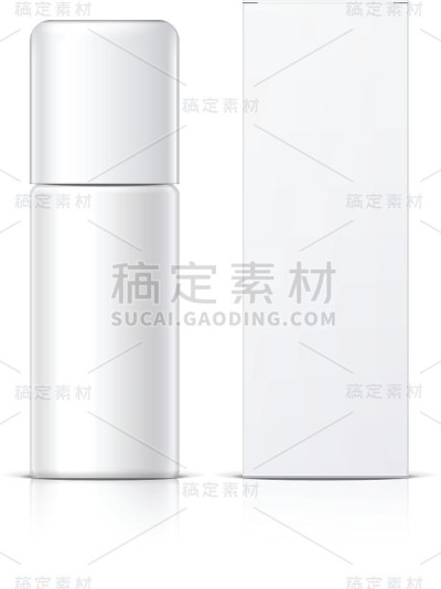 逼真的白色化妆品瓶子可以喷雾