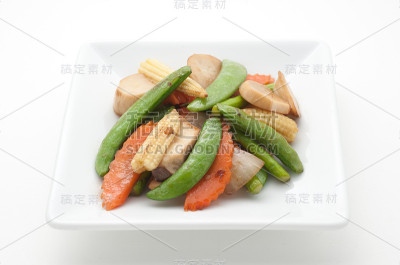 炒杂菜和猪肉
