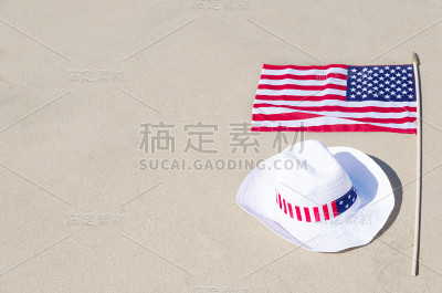 美国假日背景与帽子