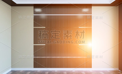 空现代办公柜。会议室。3 d渲染。日落