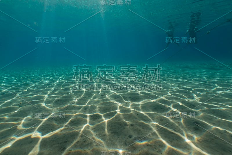 红海热带水域的潜水器。