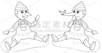 骗子木偶皮诺曹着色向量