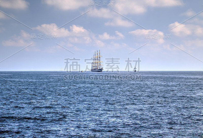 Sailing ship in the sea