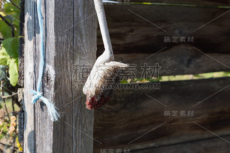 在德国南部斯图加特附近的一个小屋地区，夏天的复古花园小屋