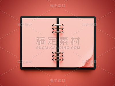 空白红纸记事本