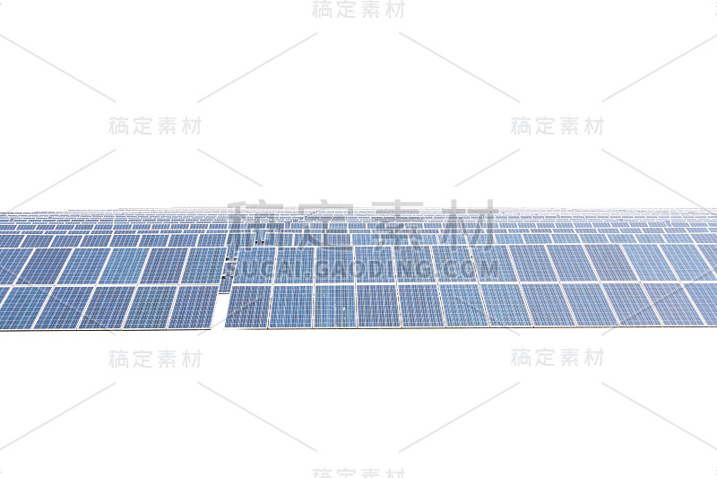 太阳能电池板孤立在白色背景上。