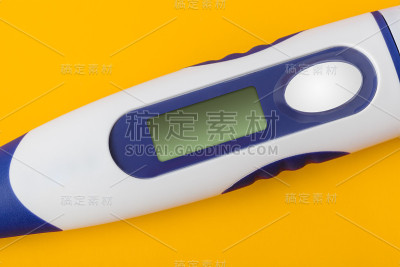 黄色背景黑屏的电子医疗温度计