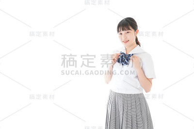 穿着制服的年轻学生肖像