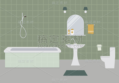 浴室和卫生间是绿色的