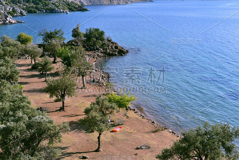 俯瞰Selimiye村，一个可爱的海湾，靠近Marmaris