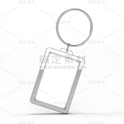 空白的金属钥匙链。模型