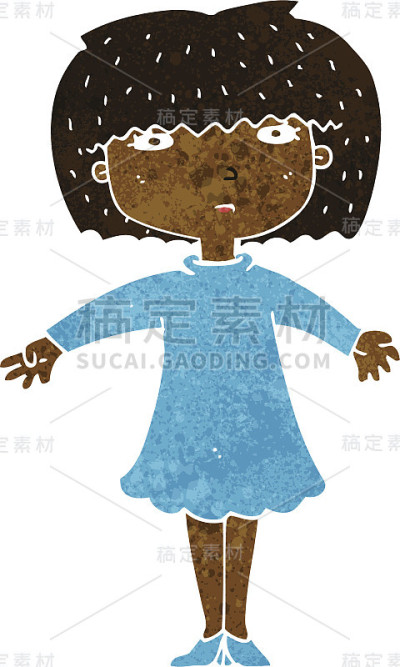 卡通惊讶的女人