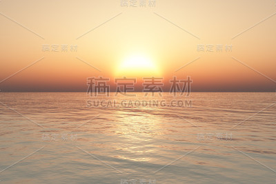 日落的海
