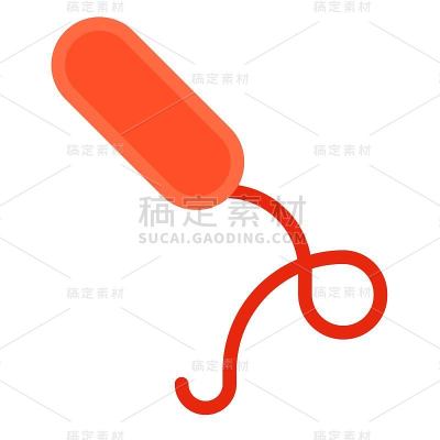 病毒或细菌载体插图，平面风格图标
