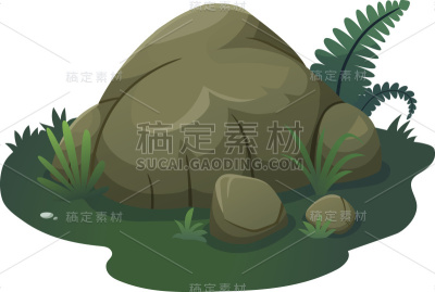 石头和草